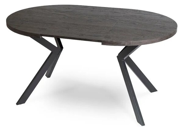 Okrągły czarny rozkładany stół w stylu loft E8-P61