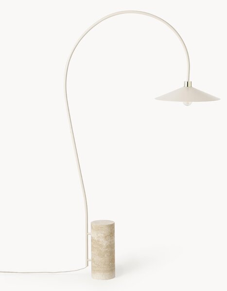 Lampa podłogowa z podstawą z trawertynu Cora