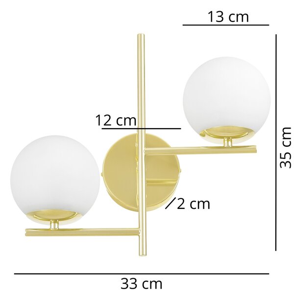LAMPA ŚCIENNA KINKIET NOWOCZESNY KLASYCZNY ZŁOTY LEDO W2
