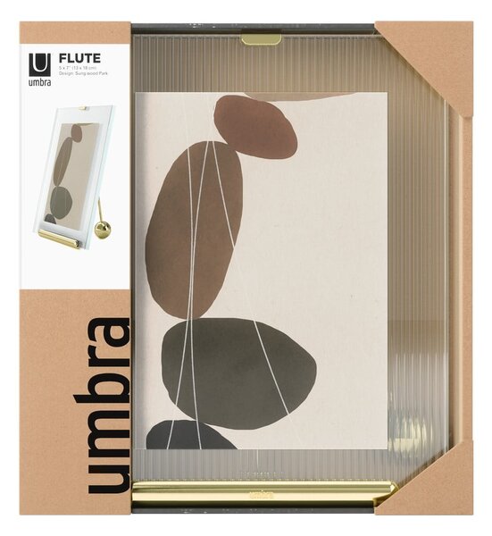 Szklana ramka stojąca w kolorze złota 19x23 cm Flute – Umbra