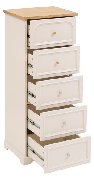 Komoda z 5 szufladami MOHEA, 45 x 39 x 113 cm, beżowa
