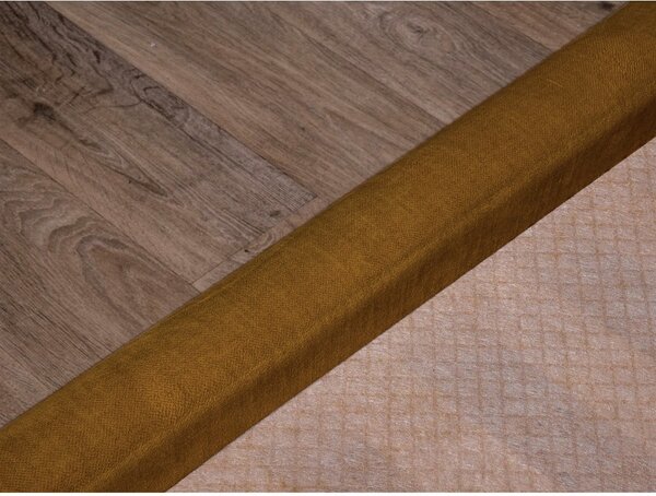 Tapicerowane łóżko dwuosobowe w kolorze ochry ze schowkiem i stelażem 180x200 cm Jade – Bobochic Paris