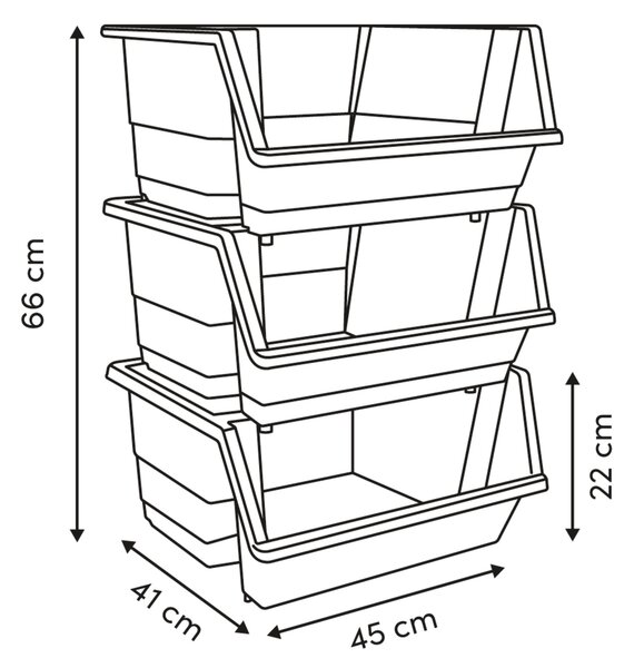 Organizer szufladowy 3-poziomowy, 45 x 41 x 66 cm