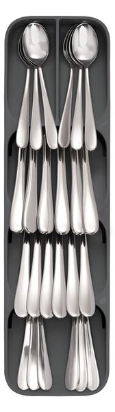 Szary plastikowy organizer na sztućce do szuflady 11 x 39,5 cm Duo – Joseph Joseph