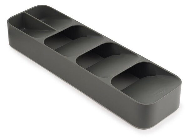 Szary plastikowy organizer na sztućce do szuflady 11 x 39,5 cm Duo – Joseph Joseph