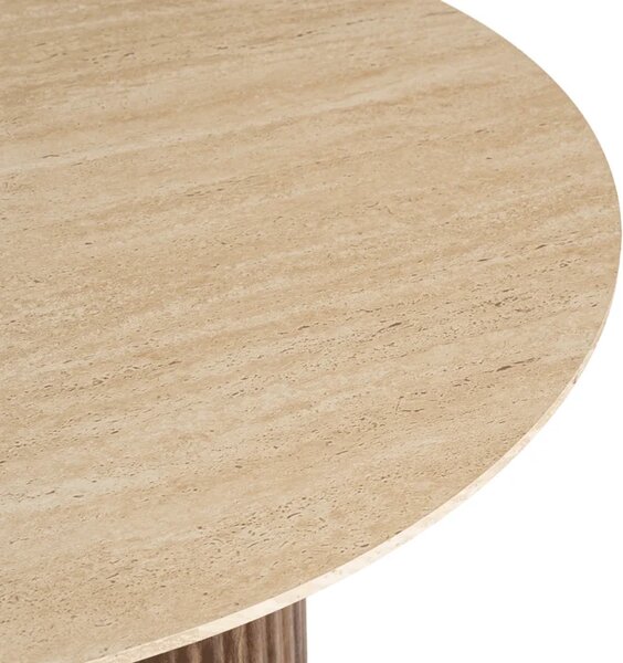 Stół Rozkładany OVAL 180-220 cm Trawertyn/Orzech Nowoczesny