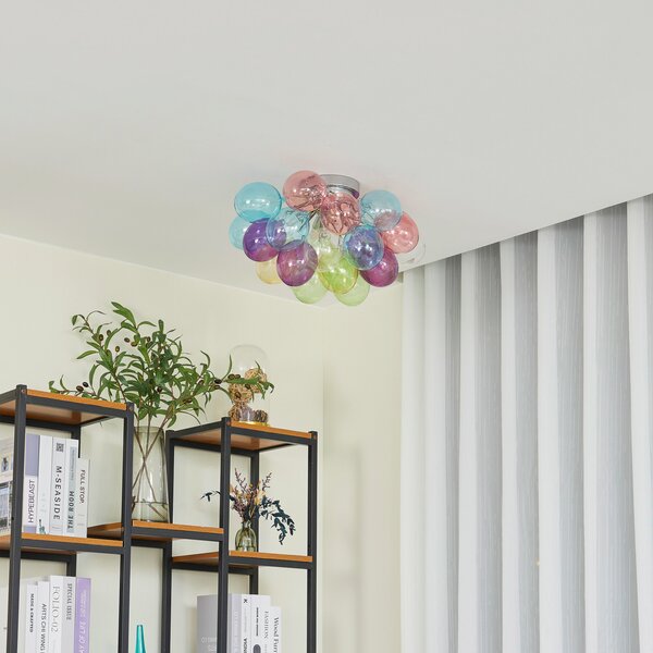 Lampy sufitowe Lucande, Diborah, ściemnialny, wielokolorowy, salon, szkło, design