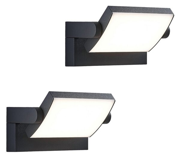 Zewnętrzna Lampa Lindby, Sherin, czarny, balkon, aluminium, nowoczesny