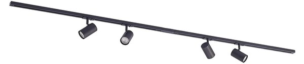 Lampy sufitowe Lindby, Linaro, ściemnialny, czarny, przedpokój, aluminium, nowoczesny