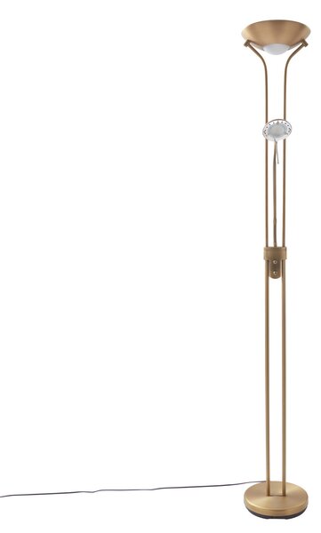 Lampa Podłogowa Lindby, Josefin, ściemnialny, antyczny mosiądz, salon, metal, nowoczesny
