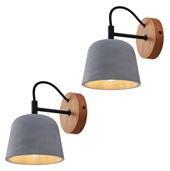 Lampa Ścienna Lucande, Kalinda, ściemnialny, szary, salon, beton, skandynawski