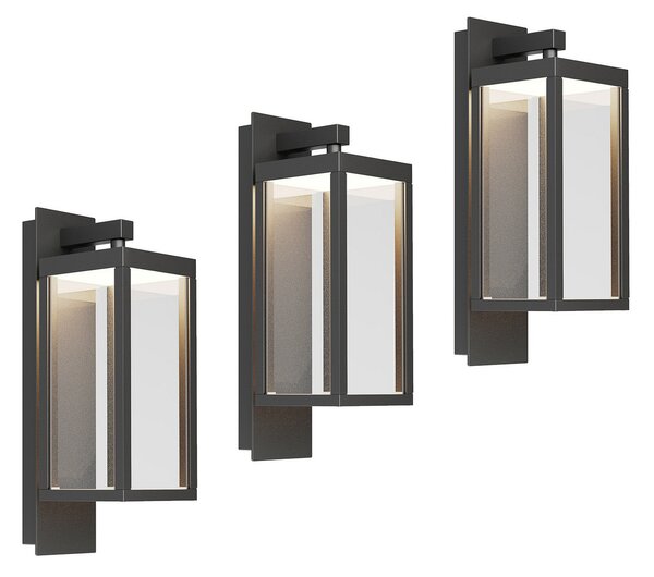 Zewnętrzna Lampa Lucande, Ferdinand, szary, balkon, szkło, nowoczesny