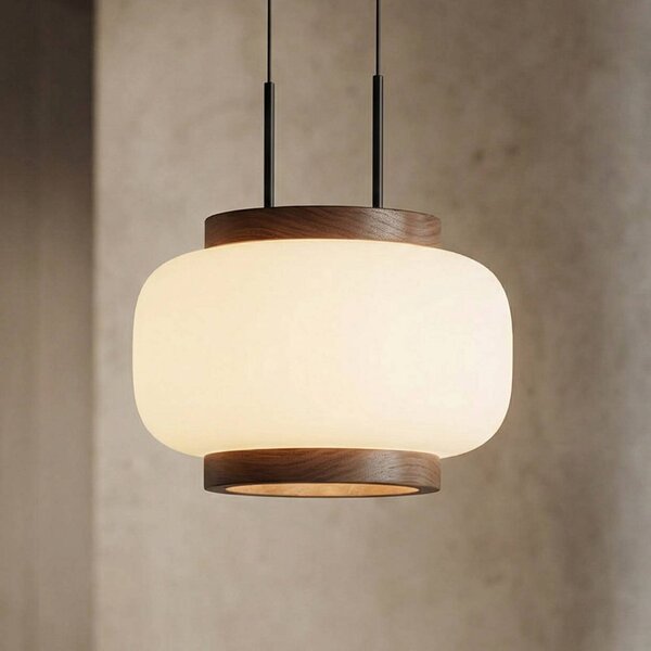 Lampa wisząca Shiro Quitani, możliwość ściemniania, biały / opal, salon / jadalnia, szkło, design
