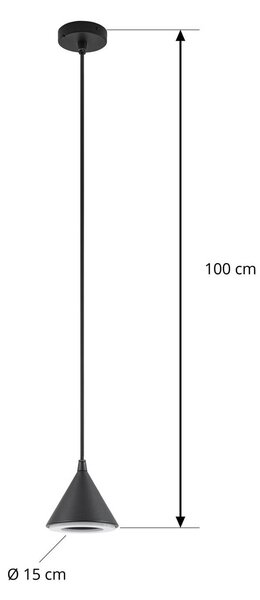 Lampa wisząca zewnętrzna LED Lindby Soran, Ø 15 cm, czarna, IP44 Soran, czarny, metal, nowoczesny