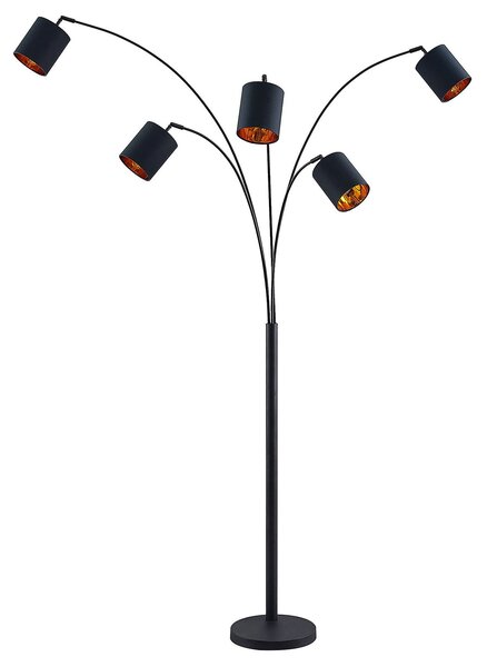Lampa Podłogowa Lindby, Abiram, czarny, salon, metal, nowoczesny