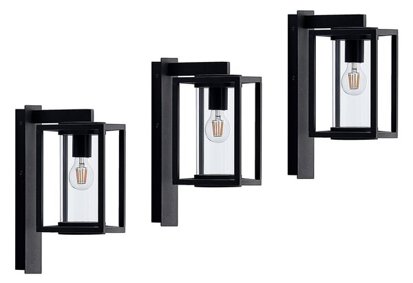 Zewnętrzna Lampa Lucande, Ferda, ściemnialny, czarny, balkon, aluminium, nowoczesny