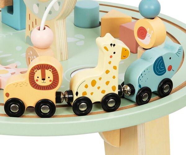 TookyToy Drewniany stół z torami kolejowymi