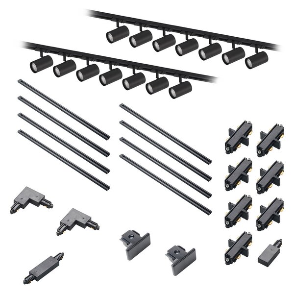 Lampy sufitowe Lindby, Linaro, ściemnialny, czarny, salon, aluminium, nowoczesny