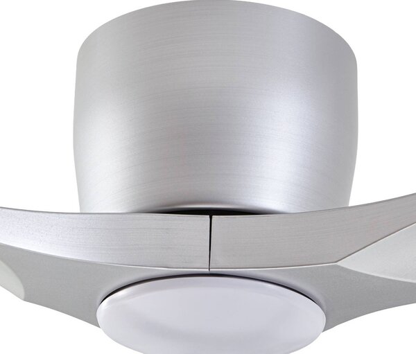 Inteligentny wentylator sufitowy LED Lucande Moneno, srebrny, DC, Tuya Moneno Lucande, możliwość ściemniania, chromowy / srebrny, salon / jadalnia, metal, nowoczesny