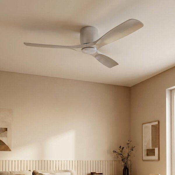 Inteligentny wentylator sufitowy LED Lucande Moneno, srebrny, DC, Tuya Moneno Lucande, możliwość ściemniania, chromowy / srebrny, salon / jadalnia, metal, nowoczesny