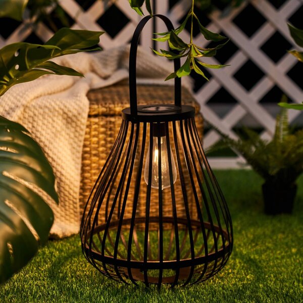 Pauleen Lampa stołowa LED z panelem słonecznym SUNSHINE SPARK, czarna, 34 cm, SPARK, czarny, bambus, młodzieżowy