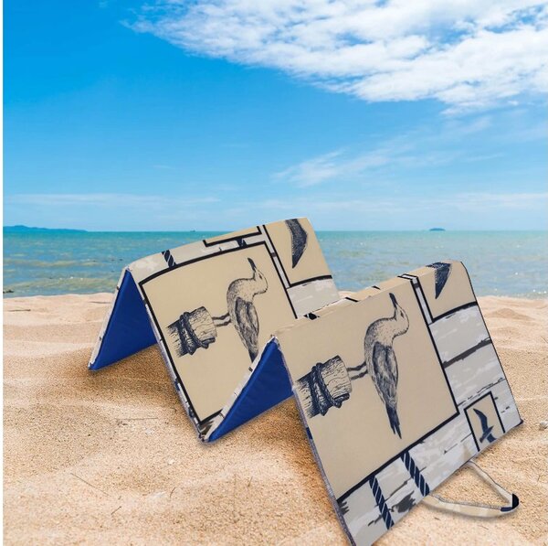 Leżak plażowy MARINE 137x49 cm, beżowy