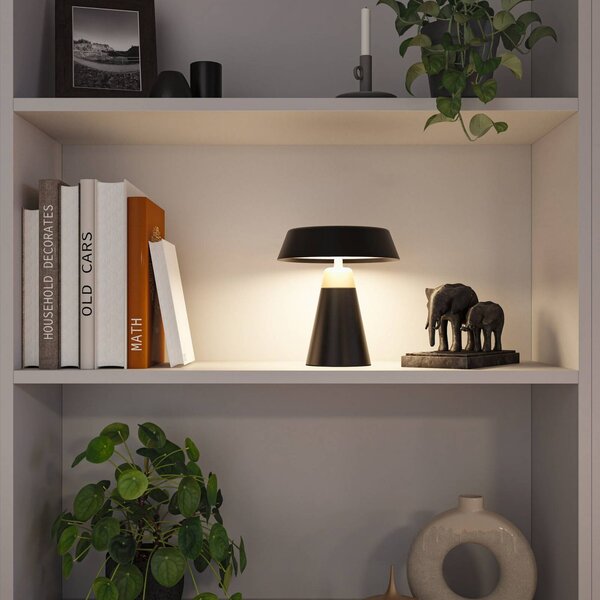 Paulmann Lampa stołowa LED Lirox z akumulatorem, czarna/beżowa, 20 cm, IP44 Lirox, możliwość ściemniania, czarny, salon / jadalnia, metal, nowoczesny