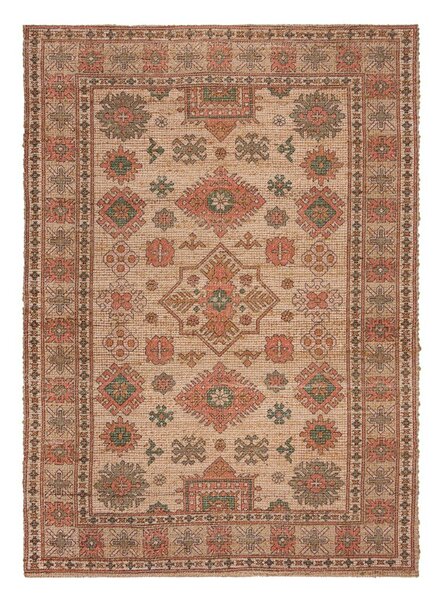 Różowo-pomarańczowy dywan z mieszanki juty tkany ręcznie 160x230 cm Lana Jute – Flair Rugs