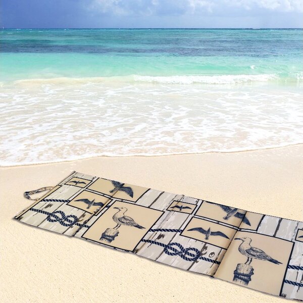 Leżak plażowy MARINE 137x49 cm, beżowy
