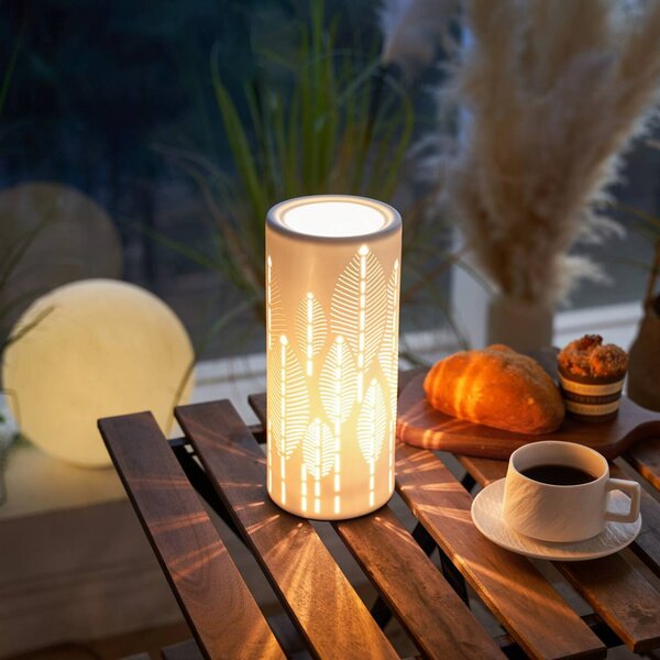 Pauleen Lampa stołowa WARM SUNKISS, biały / opal, salon / jadalnia, ceramika, młodzieżowy