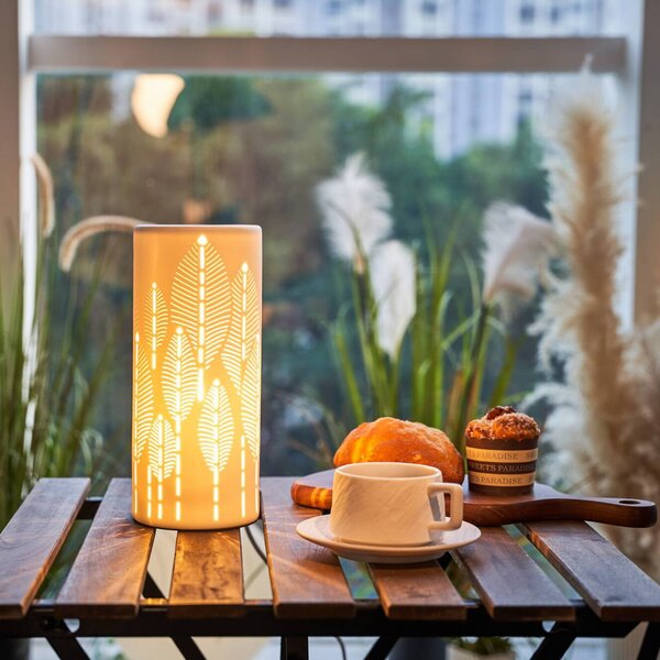 Pauleen Lampa stołowa WARM SUNKISS, biały / opal, salon / jadalnia, ceramika, młodzieżowy
