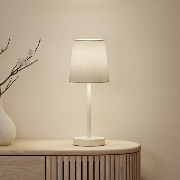 Paulmann Lampa stołowa Stellan II, kremowy / amber, salon / jadalnia, tkanina / materiał / jedwab