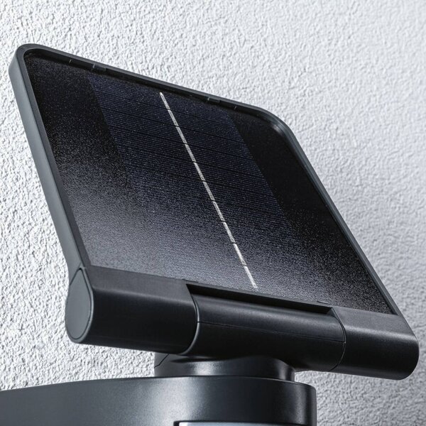 Paulmann Kinkiet zewnętrzny Solar Lesla, antracytowy, z czujnikiem, IP65 Lesla, czarny, tworzywo sztuczne, nowoczesny