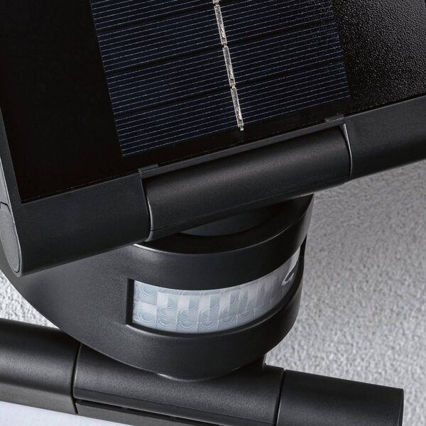 Paulmann Kinkiet zewnętrzny Solar Lesla, antracytowy, z czujnikiem, IP65 Lesla, czarny, tworzywo sztuczne, nowoczesny
