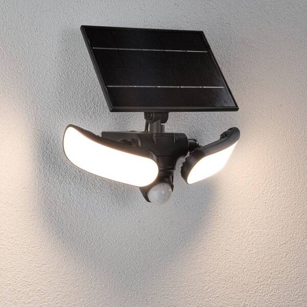 Paulmann Kinkiet zewnętrzny Solar Sonlig, antracytowy, z czujnikiem, IP65 Sonlig, czarny, tworzywo sztuczne, nowoczesny