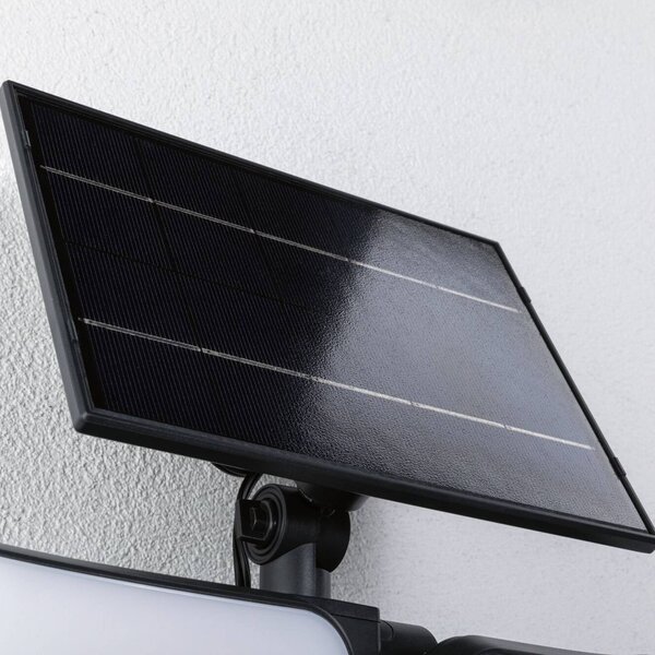 Paulmann Kinkiet zewnętrzny Solar Sonlig, antracytowy, z czujnikiem, IP65 Sonlig, czarny, tworzywo sztuczne, nowoczesny
