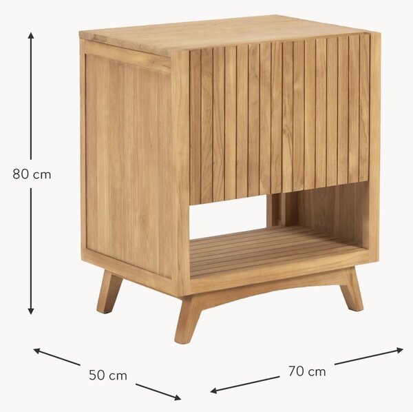 Szafka pod umywalkę z litego drewna tekowego Kuveni, S 70 cm