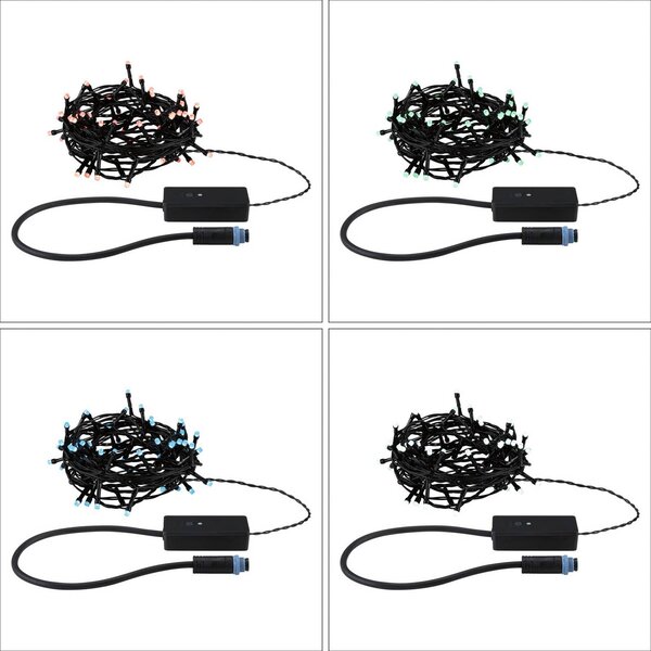 Paulmann Plug & Shine Smart – łańcuch świetlny Yuna 5 m RGB, czarny & Yuna, możliwość ściemniania, czarny, tworzywo sztuczne, nowoczesny