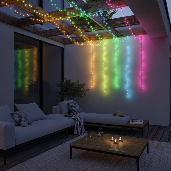Paulmann Plug & Shine Smart – łańcuch świetlny Yuna 5 m RGB, czarny & Yuna, możliwość ściemniania, czarny, tworzywo sztuczne, nowoczesny