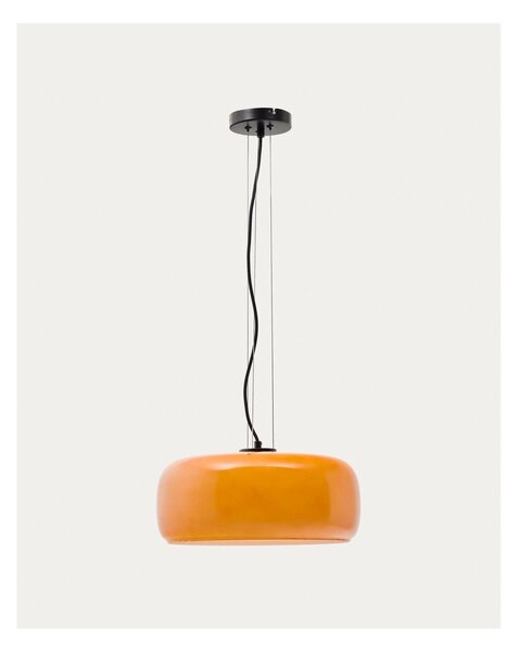 Pomarańczowa lampa wisząca LED ze szklanym kloszem ø 38 cm Reig – Kave Home
