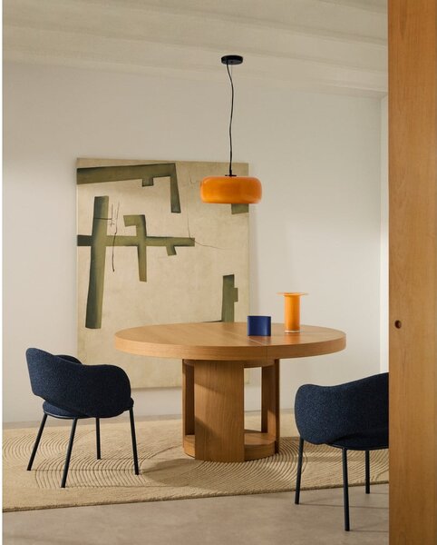 Pomarańczowa lampa wisząca LED ze szklanym kloszem ø 38 cm Reig – Kave Home