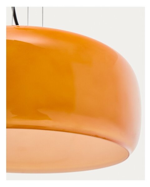Pomarańczowa lampa wisząca LED ze szklanym kloszem ø 38 cm Reig – Kave Home