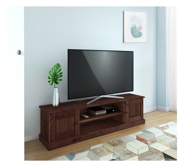 Brązowa szafka pod TV z litego drewna sosnowego 45x40 cm Mille – Støraa