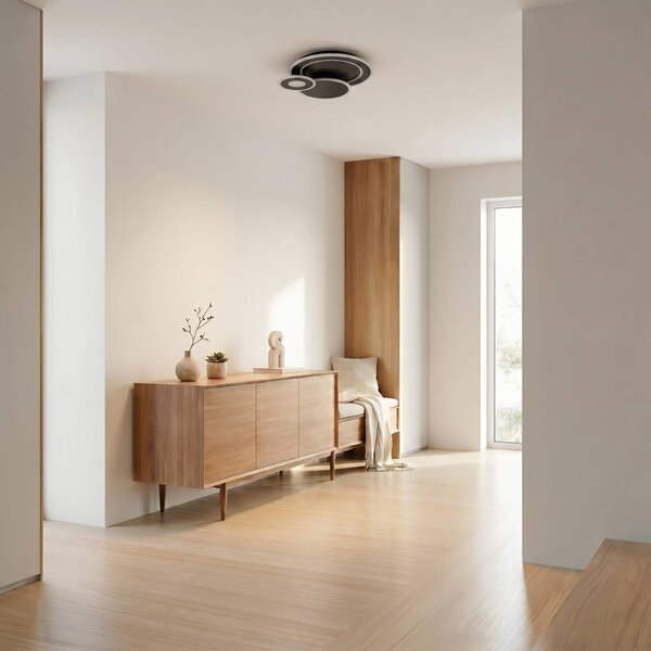 Lampa sufitowa LED Briar Lindby, możliwość ściemniania, czarny, salon / jadalnia, tworzywo sztuczne, nowoczesny