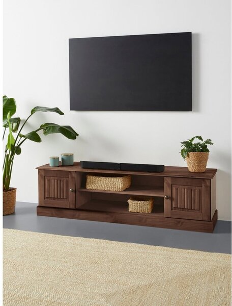 Brązowa szafka pod TV z litego drewna sosnowego 45x40 cm Mille – Støraa