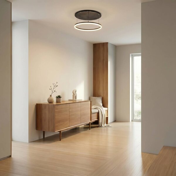 Lampa sufitowa LED Orven Lucande, możliwość ściemniania, czarny, salon / jadalnia, metal, nowoczesny