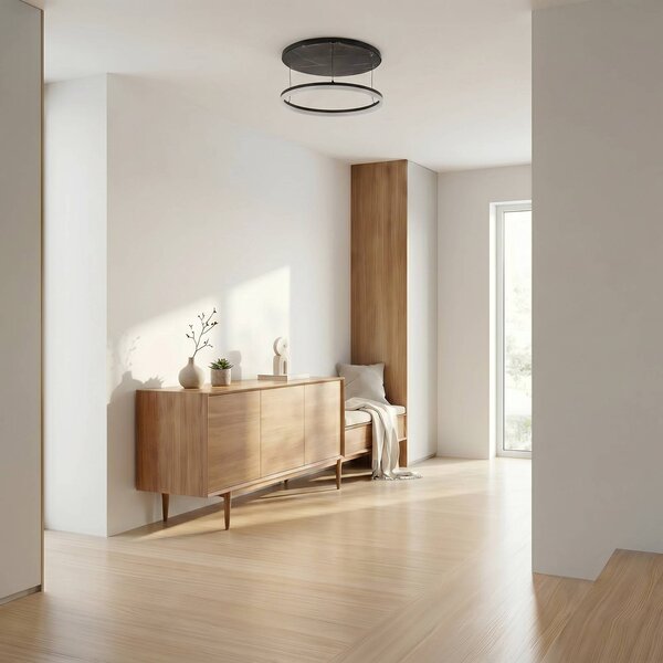 Lampa sufitowa LED Orven Lucande, możliwość ściemniania, czarny, salon / jadalnia, metal, nowoczesny