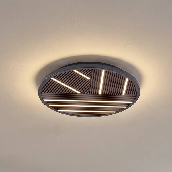 Lampa sufitowa LED Orven Lucande, możliwość ściemniania, czarny, salon / jadalnia, metal, nowoczesny
