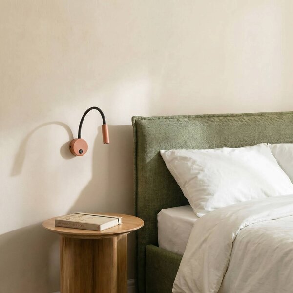 Kinkiet Lagos TK Lighting, możliwość ściemniania, czerwony, sypialnia, metal