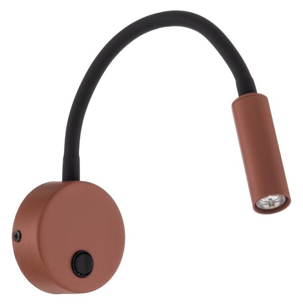 Kinkiet Lagos TK Lighting, możliwość ściemniania, czerwony, sypialnia, metal